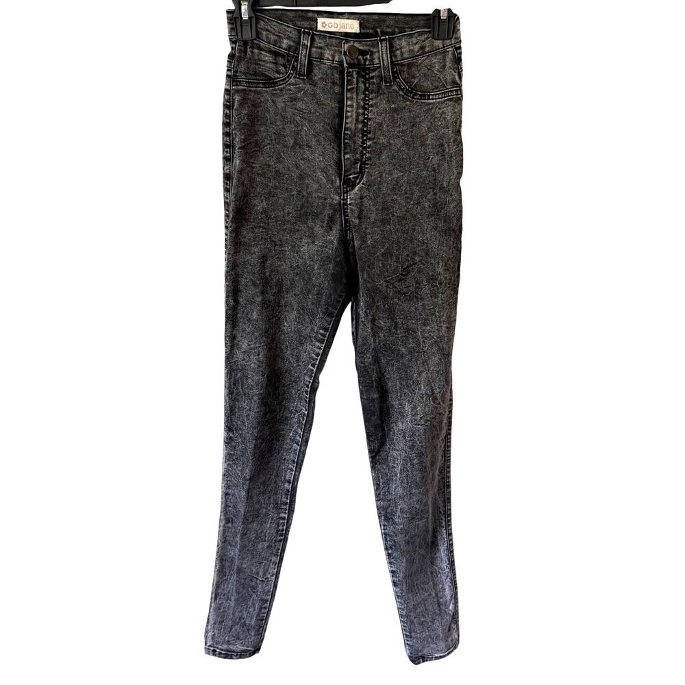 GoJane High Waisted Grey Acid Wash Skinny Jeans Size 5
